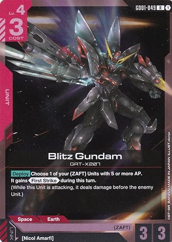 Blitz Gundam GAT-X207 - GD01-049 - Rare - Newtype Rising - Gundam TCG - Einzelkarte - Offiziell - Anime - mit LMS-Trading Karte Blitz Gundam GAT-X207 - GD01-049 - Rare - Newtype Rising - Gundam TCG - Einzelkarte - Offiziell - Anime - mit LMS-Trading Karte von LMS Trading
