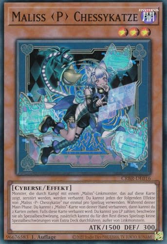 CRBR-DE016 - Maliss P Chessykatze - Super Rare - Deutsch - 1. Auflage - Crossover Breakers - mit LMS Trading Fieldcenter-Karte Yugioh von LMS Trading
