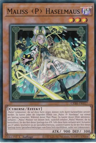 CRBR-DE017 - Maliss P Haselmaus - Super Rare - Deutsch - 1. Auflage - Crossover Breakers - mit LMS Trading Fieldcenter-Karte Yugioh von LMS Trading
