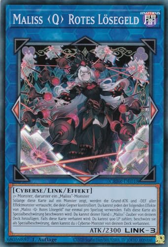 CRBR-DE018 - Maliss Q Rotes Lösegeld - Super Rare - Deutsch - 1. Auflage - Crossover Breakers - mit LMS Trading Fieldcenter-Karte Yugioh von LMS Trading