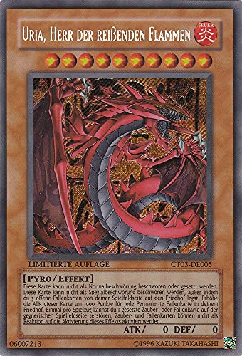 CT03-DE005 - Uria, Herr der reißenden Flammen - Secret Rare - Deutsch - Collector's Tins 2006 - mit LMS Trading Fieldcenter-Karte Yugioh CT03-DE005 - Uria, Herr der reißenden Flammen - Secret Rare - Deutsch - Collector's Tins 2006 - mit LMS Trading Fieldcenter-Karte Yugioh von LMS Trading