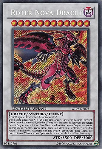 CT07-DE005 - Roter Nova-Drache - Secret Rare - Deutsch - Collector's Tins 2010 - mit LMS Trading Fieldcenter-Karte Yugioh von LMS Trading
