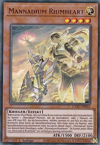 CYAC-DE012 - Mannadium Riumheart - Ultra Rare - 1. Auflage - Deutsch - Cyberstorm Access - mit LMS Trading Fieldcenter-Karte Yugioh von LMS Trading