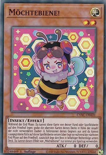 CYAC-DE031 - Möchtebiene! - Super Rare - 1. Auflage - Deutsch - Cyberstorm Access - mit LMS Trading Fieldcenter-Karte Yugioh CYAC-DE031 - Möchtebiene! - Super Rare - 1. Auflage - Deutsch - Cyberstorm Access - mit LMS Trading Fieldcenter-Karte Yugioh von LMS Trading