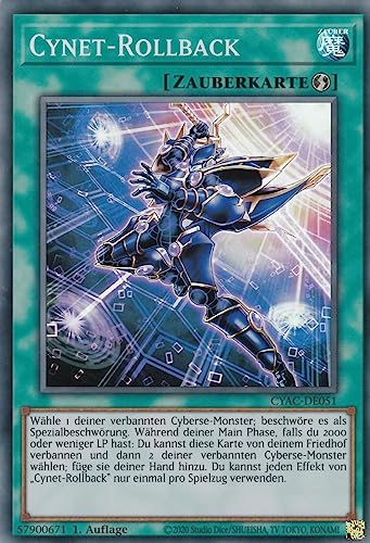 CYAC-DE051 - Cynet-Rollback - Super Rare - 1. Auflage - Deutsch - Cyberstorm Access - mit LMS Trading Fieldcenter-Karte Yugioh CYAC-DE051 - Cynet-Rollback - Super Rare - 1. Auflage - Deutsch - Cyberstorm Access - mit LMS Trading Fieldcenter-Karte Yugioh von LMS Trading