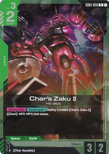 Char's Zaku II MS-06S - GD01-026 - Rare - Newtype Rising - Gundam TCG - Einzelkarte - Offiziell - Anime - mit LMS-Trading Karte von LMS Trading