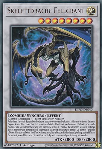 DIFO-DE040 - Skelettdrache Fellgrant - Ultra Rare - 1. Auflage - Deutsch - Dimension Force - mit LMS Trading Fieldcenter-Karte Yugioh DIFO-DE040 - Skelettdrache Fellgrant - Ultra Rare - 1. Auflage - Deutsch - Dimension Force - mit LMS Trading Fieldcenter-Karte Yugioh von LMS Trading