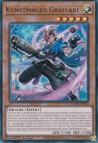 DUAD-DE010 - Kunstmagus Graflare - Ultra Rare - Deutsch - 1. Auflage - Duelist's Advance -mit LMS Trading Fieldcenter-Karte Yugioh von LMS Trading