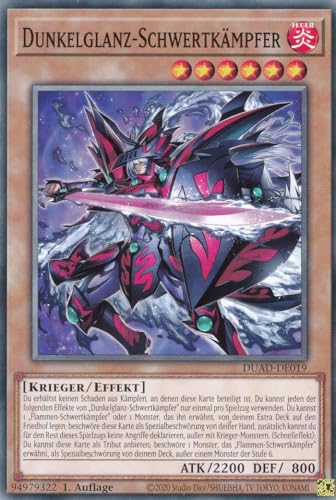 DUAD-DE019 - Dunkelglanz-Schwertkämpfer - Common - Deutsch - 1. Auflage - Duelist's Advance -mit LMS Trading Fieldcenter-Karte Yugioh von LMS Trading