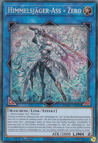 DUAD-DE049 - Himmelsjäger-Ass = Zero - Secret Rare - Deutsch - 1. Auflage - Duelist's Advance -mit LMS Trading Fieldcenter-Karte Yugioh von LMS Trading