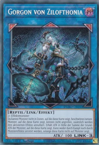 DUAD-DE050 - Gorgon von Zulofthonia - Secret Rare - Deutsch - 1. Auflage - Duelist's Advance -mit LMS Trading Fieldcenter-Karte Yugioh von LMS Trading