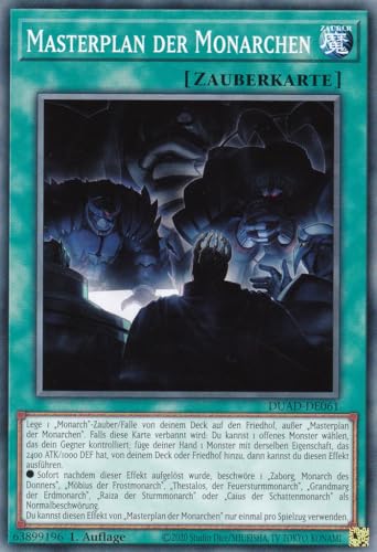 DUAD-DE061 - Masterplan der Monarchen - Common - Deutsch - 1. Auflage - Duelist's Advance -mit LMS Trading Fieldcenter-Karte Yugioh von LMS Trading
