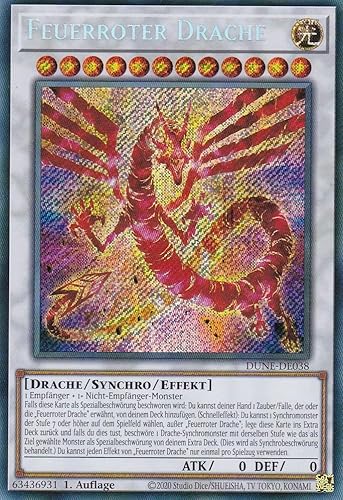 DUNE-DE038 - Feuerroter Drache - Secret Rare - 1. Auflage - Deutsch - Duelist Nexus - mit LMS Trading Fieldcenter-Karte Yugioh DUNE-DE038 - Feuerroter Drache - Secret Rare - 1. Auflage - Deutsch - Duelist Nexus - mit LMS Trading Fieldcenter-Karte Yugioh von LMS Trading