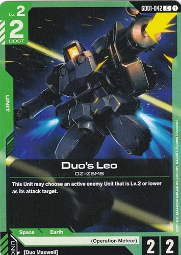 Duo's Leo OZ-06MS - GD01-042 - Common - Newtype Rising - Gundam TCG - Einzelkarte - Offiziell - Anime - mit LMS-Trading Karte Duo's Leo OZ-06MS - GD01-042 - Common - Newtype Rising - Gundam TCG - Einzelkarte - Offiziell - Anime - mit LMS-Trading Karte von LMS Trading
