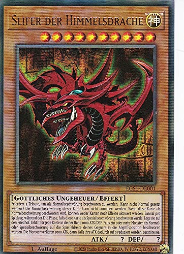 EGS1-DE001 - Slifer der Himmelsdrache - Ultra Rare - Reprint - Deutsch - Egyptian God Deck: Slifer der Himmelsdrache - mit LMS Trading Fieldcenter-Karte Yugioh von LMS Trading
