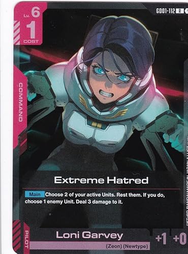 Extreme Hatred - GD01-112 - Rare - Newtype Rising - Gundam TCG - Einzelkarte - Offiziell - Anime - mit LMS-Trading Karte von LMS Trading