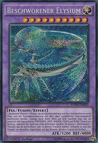 FUEN-DE033 - Beschworener Elysium - Secret Rare - Deutsch - Fusion Enforcers - mit LMS Trading Fieldcenter-Karte Yugioh von LMS Trading