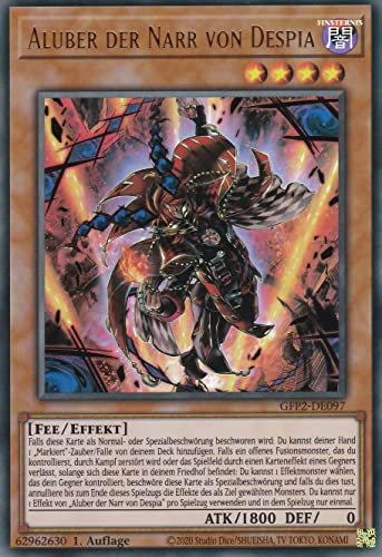 GFP2-DE097 - Aluber der Narr von Despia - Ultra Rare - 1. Auflage - Deutsch - Ghost from The Past II The Second Hunting - mit LMS Trading Fieldcenter-Karte Yugioh GFP2-DE097 - Aluber der Narr von Despia - Ultra Rare - 1. Auflage - Deutsch - Ghost from The Past II The Second Hunting - mit LMS Trading Fieldcenter-Karte Yugioh von LMS Trading