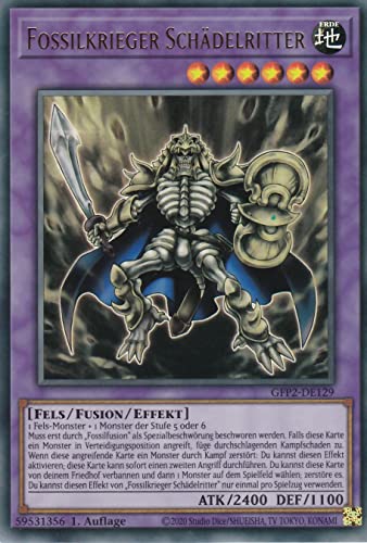 GFP2-DE129 - Fossilkrieger Schädelritter - Ultra Rare - 1. Auflage - Deutsch - Ghost from The Past II The Second Hunting - mit LMS Trading Fieldcenter-Karte Yugioh von LMS Trading