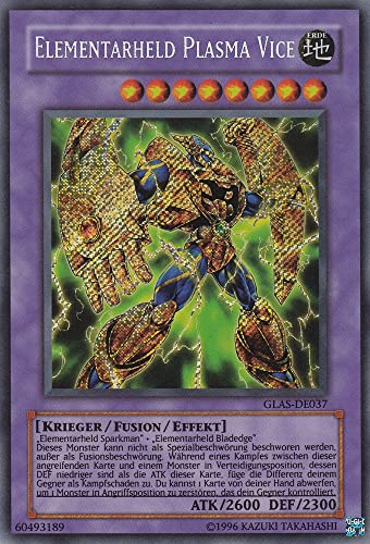 GLAS-DE037 - Elementarheld Plasma Vice - Secret Rare - Deutsch - Gladiator's Assault - mit LMS Trading Fieldcenter-Karte Yugioh von LMS Trading