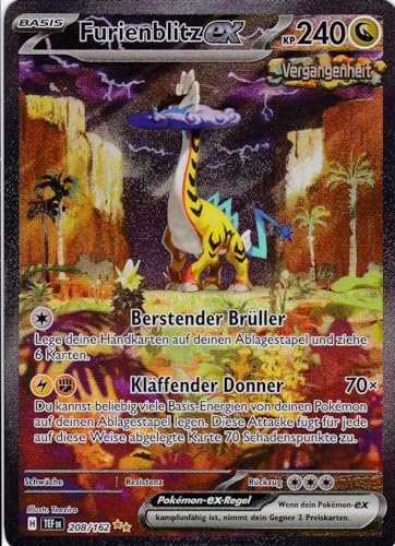 Gewalten der Zeit - 208/218 - Furienblitz ex - Special Illustration Rare - Pokemon - mit LMS Trading Grußkarte von LMS Trading
