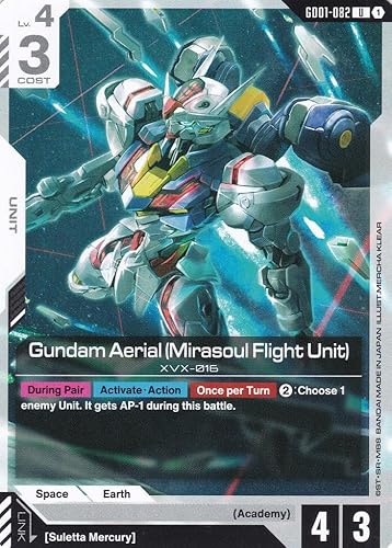 Gundam Aerial (Mirasoul Flight Unit) XVX-016 - GD01-082 - Common - Newtype Rising - Gundam TCG - Einzelkarte - Offiziell - Anime - mit LMS-Trading Karte von LMS Trading