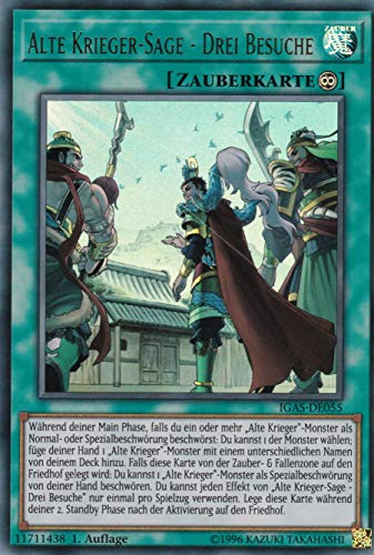 IGAS-DE055 - Alte Krieger - Sage - DREI Besuche - Ultra Rare - 1. Auflage - Deutsch - Ignition Assault - mit LMS Trading Fieldcenter-Karte Yugioh von LMS Trading