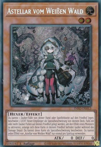 INFO-DE013 - Astellar vom Weißen Wald - Secret Rare - Deutsch - 1. Auflage - The Infinite Forbidden - mit LMS Trading Fieldcenter-Karte Yugioh INFO-DE013 - Astellar vom Weißen Wald - Secret Rare - Deutsch - 1. Auflage - The Infinite Forbidden - mit LMS Trading Fieldcenter-Karte Yugioh von LMS Trading