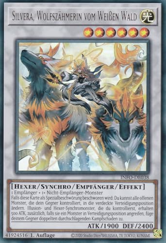 INFO-DE038 - Silvera, Wolfszähmerin vom Weißen Wald - Ultra Rare - Deutsch - 1. Auflage - The Infinite Forbidden - mit LMS Trading Fieldcenter-Karte Yugioh von LMS Trading