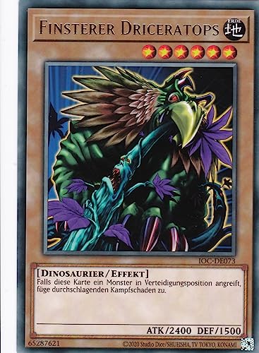IOC-DE073 - Finsterer Driceratops - Rare - Reprint - Deutsch - Invasion of Chaos (25th Anniversary Edition) - mit LMS Trading Fieldcenter-Karte Yugioh von LMS Trading