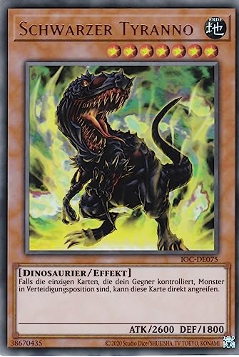 IOC-DE075 - Schwarzer Tyranno - Ultra Rare - Reprint - Deutsch - Invasion of Chaos (25th Anniversary Edition) - mit LMS Trading Fieldcenter-Karte Yugioh von LMS Trading