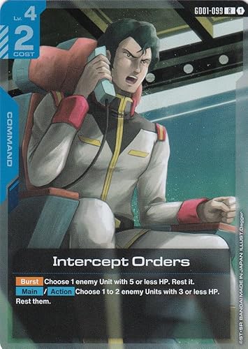 Intercept Orders - GD01-099 - Rare - Newtype Rising - Gundam TCG - Einzelkarte - Offiziell - Anime - mit LMS-Trading Karte Intercept Orders - GD01-099 - Rare - Newtype Rising - Gundam TCG - Einzelkarte - Offiziell - Anime - mit LMS-Trading Karte von LMS Trading