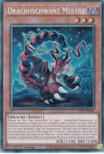 JUSH-DE005 - Drachoschwanz Mululu - Collector Rare - Deutsch - 1. Auflage - Justice Hunters - mit LMS Trading Fieldcenter-Karte Yugioh - Sammelkarte - TCG - Original JUSH-DE005 - Drachoschwanz Mululu - Collector Rare - Deutsch - 1. Auflage - Justice Hunters - mit LMS Trading Fieldcenter-Karte Yugioh - Sammelkarte - TCG - Original von LMS Trading
