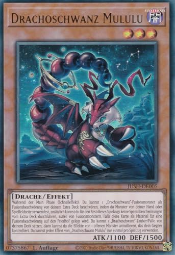JUSH-DE005 - Drachoschwanz Mululu - Ultra Rare - Deutsch - 1. Auflage - Justice Hunters - mit LMS Trading Fieldcenter-Karte Yugioh - Sammelkarte - TCG - Original von LMS Trading
