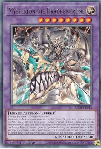 JUSH-DE013 - Mysterion die Drachenkrone - Rare - Deutsch - 1. Auflage - Justice Hunters - mit LMS Trading Fieldcenter-Karte Yugioh - Sammelkarte - TCG - Original JUSH-DE013 - Mysterion die Drachenkrone - Rare - Deutsch - 1. Auflage - Justice Hunters - mit LMS Trading Fieldcenter-Karte Yugioh - Sammelkarte - TCG - Original von LMS Trading