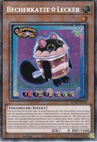 JUSH-DE016 - BecherkatzeLecker - Starlight Rare - Deutsch - 1. Auflage - Justice Hunters - mit LMS Trading Fieldcenter-Karte Yugioh - Sammelkarte - TCG - Original JUSH-DE016 - BecherkatzeLecker - Starlight Rare - Deutsch - 1. Auflage - Justice Hunters - mit LMS Trading Fieldcenter-Karte Yugioh - Sammelkarte - TCG - Original von LMS Trading