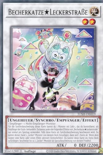 JUSH-DE019 - BecherkatzeLeckerstraße - Rare - Deutsch - 1. Auflage - Justice Hunters - mit LMS Trading Fieldcenter-Karte Yugioh - Sammelkarte - TCG - Original von LMS Trading