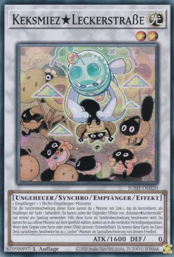 JUSH-DE020 - KeksmiezLeckerstraße - Super Rare - Deutsch - 1. Auflage - Justice Hunters - mit LMS Trading Fieldcenter-Karte Yugioh - Sammelkarte - TCG - Original von LMS Trading