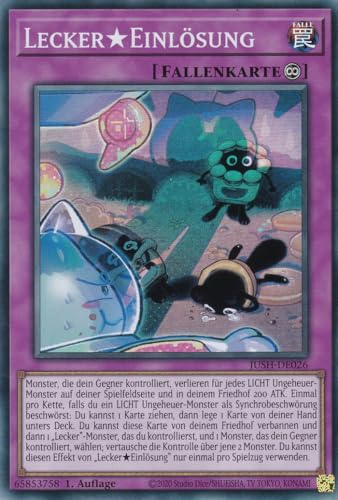 JUSH-DE026 - LeckerEinlösung - Super Rare - Deutsch - 1. Auflage - Justice Hunters - mit LMS Trading Fieldcenter-Karte Yugioh - Sammelkarte - TCG - Original von LMS Trading