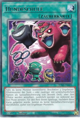 JUSH-DE029 - Hundeschule - Rare - Deutsch - 1. Auflage - Justice Hunters - mit LMS Trading Fieldcenter-Karte Yugioh - Sammelkarte - TCG - Original von LMS Trading