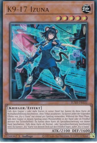 JUSH-DE031 - K9-17 Izuna - Ultra Rare - Deutsch - 1. Auflage - Justice Hunters - mit LMS Trading Fieldcenter-Karte Yugioh - Sammelkarte - TCG - Original JUSH-DE031 - K9-17 Izuna - Ultra Rare - Deutsch - 1. Auflage - Justice Hunters - mit LMS Trading Fieldcenter-Karte Yugioh - Sammelkarte - TCG - Original von LMS Trading