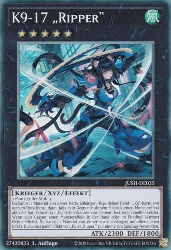 JUSH-DE035 - K9-17 „Ripper“ - Collector Rare - Deutsch - 1. Auflage - Justice Hunters - mit LMS Trading Fieldcenter-Karte Yugioh - Sammelkarte - TCG - Original JUSH-DE035 - K9-17 „Ripper“ - Collector Rare - Deutsch - 1. Auflage - Justice Hunters - mit LMS Trading Fieldcenter-Karte Yugioh - Sammelkarte - TCG - Original von LMS Trading