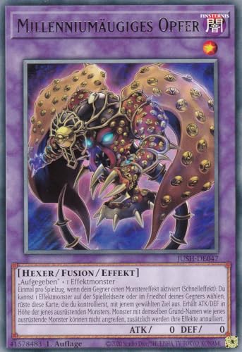JUSH-DE047 - Millenniumäugiges Opfer - Rare - Deutsch - 1. Auflage - Justice Hunters - mit LMS Trading Fieldcenter-Karte Yugioh - Sammelkarte - TCG - Original JUSH-DE047 - Millenniumäugiges Opfer - Rare - Deutsch - 1. Auflage - Justice Hunters - mit LMS Trading Fieldcenter-Karte Yugioh - Sammelkarte - TCG - Original von LMS Trading