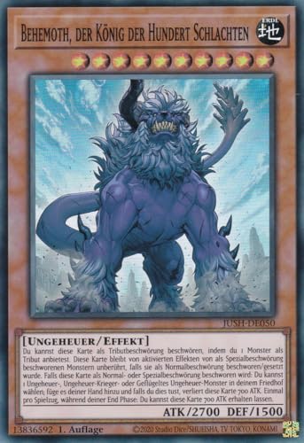 JUSH-DE050 - Behemoth, der König der Hundert Schlachten - Super Rare - Deutsch - 1. Auflage - Justice Hunters - mit LMS Trading Fieldcenter-Karte Yugioh - Sammelkarte - TCG - Original JUSH-DE050 - Behemoth, der König der Hundert Schlachten - Super Rare - Deutsch - 1. Auflage - Justice Hunters - mit LMS Trading Fieldcenter-Karte Yugioh - Sammelkarte - TCG - Original von LMS Trading