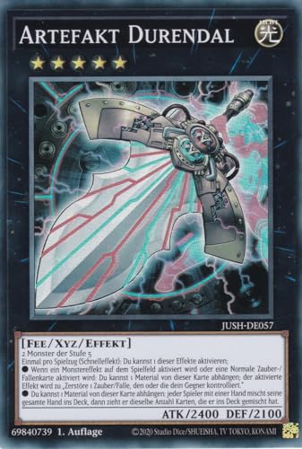 JUSH-DE057 - Artefakt Durendal - Super Rare - Deutsch - 1. Auflage - Justice Hunters - mit LMS Trading Fieldcenter-Karte Yugioh - Sammelkarte - TCG - Original von LMS Trading