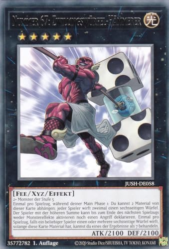 JUSH-DE058 - Nummer 67: Zwillingswürfel-Hämmerer - Rare - Deutsch - 1. Auflage - Justice Hunters - mit LMS Trading Fieldcenter-Karte Yugioh - Sammelkarte - TCG - Original JUSH-DE058 - Nummer 67: Zwillingswürfel-Hämmerer - Rare - Deutsch - 1. Auflage - Justice Hunters - mit LMS Trading Fieldcenter-Karte Yugioh - Sammelkarte - TCG - Original von LMS Trading