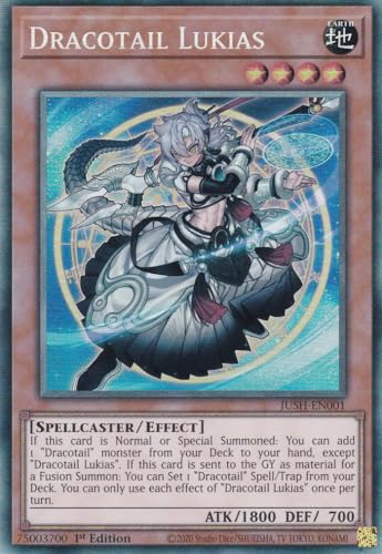 JUSH-EN001 - Dracotail Lukias - Collector Rare - Englisch - 1. Auflage - Justice Hunters - mit LMS Trading Fieldcenter-Karte Yugioh - Sammelkarte - TCG - Original JUSH-EN001 - Dracotail Lukias - Collector Rare - Englisch - 1. Auflage - Justice Hunters - mit LMS Trading Fieldcenter-Karte Yugioh - Sammelkarte - TCG - Original von LMS Trading