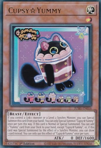 JUSH-EN016 - CupsyYummy - Ultra Rare - Englisch - 1. Auflage - Justice Hunters - mit LMS Trading Fieldcenter-Karte Yugioh - Sammelkarte - TCG - Original JUSH-EN016 - CupsyYummy - Ultra Rare - Englisch - 1. Auflage - Justice Hunters - mit LMS Trading Fieldcenter-Karte Yugioh - Sammelkarte - TCG - Original von LMS Trading