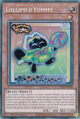 JUSH-EN018 - LollipoYummy - Collector Rare - Englisch - 1. Auflage - Justice Hunters - mit LMS Trading Fieldcenter-Karte Yugioh - Sammelkarte - TCG - Original JUSH-EN018 - LollipoYummy - Collector Rare - Englisch - 1. Auflage - Justice Hunters - mit LMS Trading Fieldcenter-Karte Yugioh - Sammelkarte - TCG - Original von LMS Trading