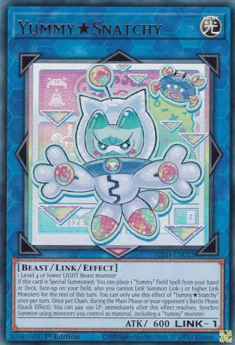 JUSH-EN022 - YummySnatchy - Ultra Rare - Englisch - 1. Auflage - Justice Hunters - mit LMS Trading Fieldcenter-Karte Yugioh - Sammelkarte - TCG - Original von LMS Trading